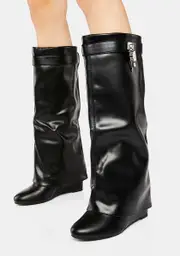 Fresh Motivation Wedge Boots