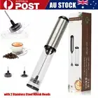 Electric Milk Frother Handheld Battery Operated Frother for Coffee Foam Mixer AU