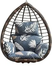 Outdoor Indoor Hanging Chair Cushion,Washable Hanging Basket Chair Cushion, Soft Egg Swing Seat Cushion, Cushions for Hanging Basket Egg Chair with Headrest, (Color : B)