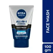 NIVEA MEN Face Wash, All in 1 Charcoal, to Detoxify & Refresh Skin Vit C- 100ml
