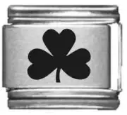 Clearly Charming 3 Leaf Clover Laser Italian Charm