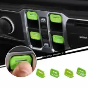 Window Control Switch Button Decor Cover Trim For Jeep Wrangler JL JT 2018+Green (for: Jeep)