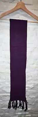 NWT Handmade in Peru Project Mission Alpaca Fringed Scarf Purple 6 x 62