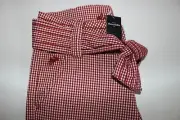 ABERCROMBIE Size M Girl's Pant Flat Front Red White Check Capri NEW