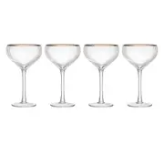 4pc Mikasa Sorrento Crystal Coupe Drinking Glass Set 350ml