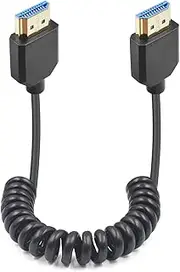 8K HDMI Coiled Cable, Ultra HD HDMI to HDMI Coiled Cable, Extreme Thin HDMI 2.1 Male Cable Support Dynamic HDR Up to 48Gbps Compatible with TV, Monitor, Computer, Xbox, Laptop. 4FT/1.2M