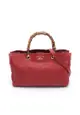 二奢 Pre-loved GUCCI Bamboo shopper Medium Handbag tote bag leather Red 2WAY