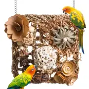 Bird Toys, Parakeet Toys Bird Foraging Toys Grass Mat Climbing Wall for2848