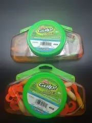 2 X Berkley Gulp Alive Saltwater Swimming Mullet 3" Glow/Orange ReCHARGE Baits
