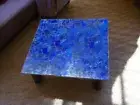 Square Lapis Lazuli Coffee End Table Top Random Stone Luxury Garden Furniture