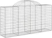 Arched Gabion Basket 200x50x100/120 cm Galvanised Iron - Decorative Garden Planter for Outdoor Landscaping, Durable & Weather-Resistant - Perfect for Modern Gardens & Patios