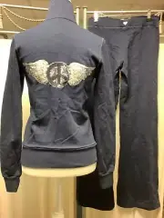 Twisted Heart Caspian Cotton Sequin Embellished Jacket Low Rise Flare Pants XS/S