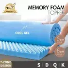 Memory Foam Mattress Topper 7 Zone Cooling GEL 5/8cm Queen King Double Single