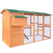 Outdoor Chicken Coop With Large Run And Egg Box Hen Duck Cage Poultry Wood House