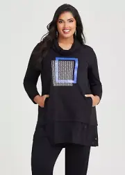 ts Taking Shape Tunic Size 22 Ponte Astrid Foil Print style NWT