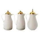 Enamel Coffee Pot 1L Coffee Kettle with Handle Thick Insulation Wide Opening