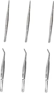 Spring Removal Tweezers 6pcs Set Stainless Steel Small Planting Gardening Tool Succulent Tweezers