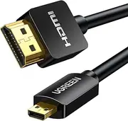 UGREEN 4K@60Hz Micro HDMI to HDMI 2.0 Cable 3M, High-Speed Support 3D HDR ARC Ethernet Audio Return Compatible with Raspberry Pi 4 Hero 7/6/5 Camera