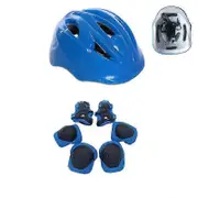 Set of 7 Cycling Protective Gear for Children: Safety Helmets Knee and Elbow Pads blue Regular style