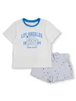 Miss Mango Elasticated Waist Girls 8-16 Short Pyjama Set, Blue, Size 16