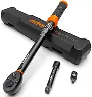 HORUSDY 1/2" Drive Click Torque Wrench Set, 13.6–230.5 Nm / 10–170 ft-lb, Dual Scale, ±3% Accuracy, Reversible Ratchet with Extension Bar & Adapter – Heavy Duty for Automotive & Mechanical Use