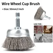 2 Pcs Stainless Steel Wire Cup Brush Set Metal Rust Removal Tool For Rotary Tool