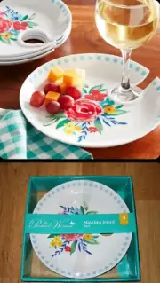 New Pioneer Woman Mingling Board Set ( 4-Appetizer Plates) Wine/Juice Glass