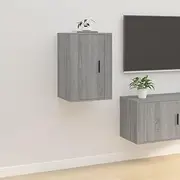Wall Mounted TV Cabinet, Sonoma Grey Media Console, Floating Entertainment Unit for Living Room, Bedroom Storage
