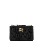 Miu Miu Matelassé Zipped Wallet One size black