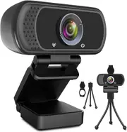 HD 1080p Webcam for PC Laptop, USB Microphone, Video 110° Widescreen