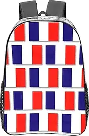 [DRTGEDS] French Flag Clear Backpack,High Capacity Clear Bag For Travel,Work,Festival, Concerts Women Men Unisex