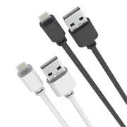 Laser 2M (2-pack) MFi Lightning Cable (White/Black)
