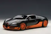 AUTOart 1:18 Bugatti Veyron Super Sport (Carbon Black/Orange Side Skirts) (70...