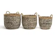 Ebony (Set Of 3) Handmade Seagrass & Jute Basket
