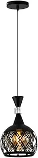Pendant Lighting Black Chandelier Iron Glass Ceiling Hanging Lamp for Dinging Room, Living Room,Kitchen