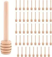 Peakloong 50 Pack of Mini 3 Inch Wood Honey Dipper Sticks, Individually Wrapped, Server for Honey Jar Dispenser Drizzled Honey, Wedding Party Favors