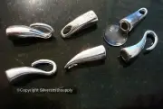 3 Sets heavy 45mm 1 3/4" hook & eye clasp silver plate use 4mm leather fpc181b