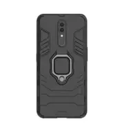 2PCS Shockproof PC + TPU Case with Magnetic Ring Holder for OPPO F11 (Black)