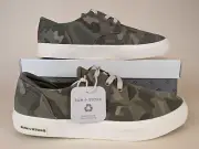 Sun + Stone Kiva Casual Sneakers Mens 9.5 M Green Camo Low Top Lace Up Shoes NWB
