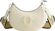 True Religion Women's Shoulder Bag Purse, Crescent Hobo Handbag with Adjustable Removable Strap and Horseshoe Logo
