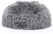 UYSOFRCV Premium Bean Bag Covers Without Filling, Long Plush Chair for Stuffed Toys Animals Storage, Pillows Blankets Memory Foam Replacement Cover for Kids Adults,Gray