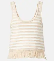 [The Upside] The Upside Freida knitted striped cotton top AU 14 brown
