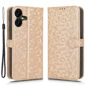 For Tecno Pova Neo 3 4g Imprinted Dot Pattern Wallet Shell Pu Leather Stand Case Phone Cover