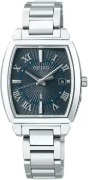 SEIKO LUKIA SSQW059 Black Dial Titanium Solor Radio Women's Watch New