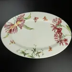 馬來西亞CLAYTAN 花卉陶瓷盤 魚盤