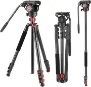NEEWER 72 Fluid Head Video Tripod Monopod Aluminum Alloy QR Plate