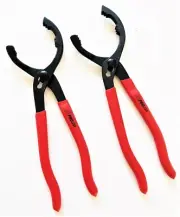 2 ATE PRO 12" LONG OIL FILTER PLIERS 2" - 4-1/2" FILTERS NON-SLIP HANDLES 90200