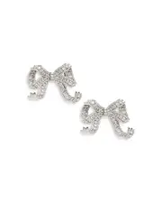 Self-Portrait Crystal Bow Clip On Earrings