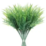12Pcs Faux Boston Fern Plants 14" Artificial Shrubs Greenery Outdoor Anti-UV