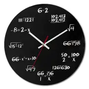 Creative Math Clock Mathematics Formula Wall Clock Silent Home Office Decoration black